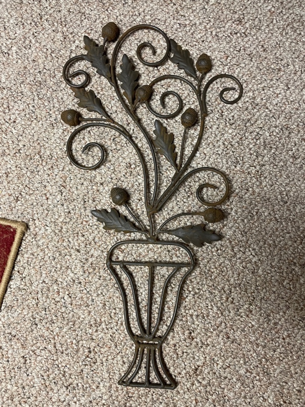 Decorative Metal Wall Vase Accent - Brown